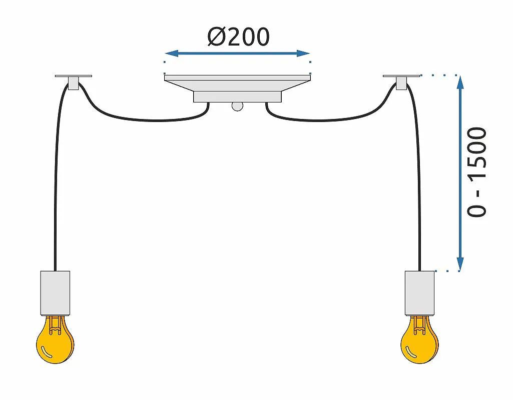 Toolight - Stropná lampa Spider 8xE27, čierna, OSW-00018