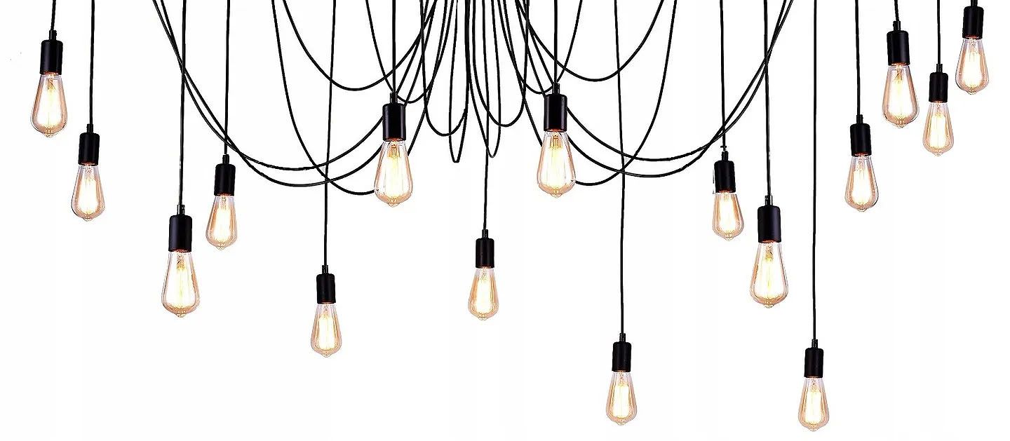 Toolight - Stropná lampa Spider 8xE27, čierna, OSW-00018