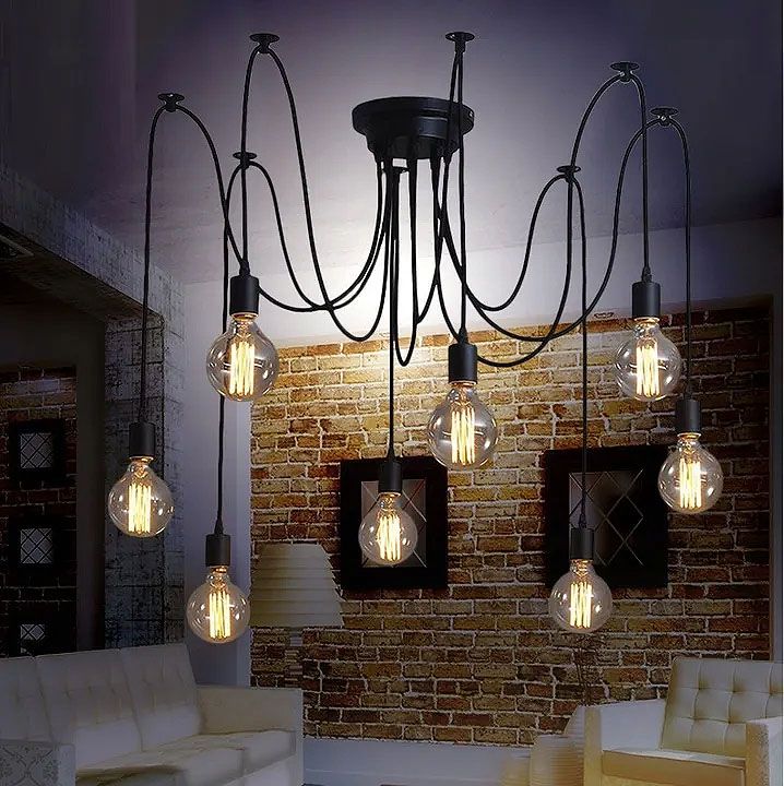 Toolight - Stropná lampa Spider 6xE27, čierna, OSW-00017