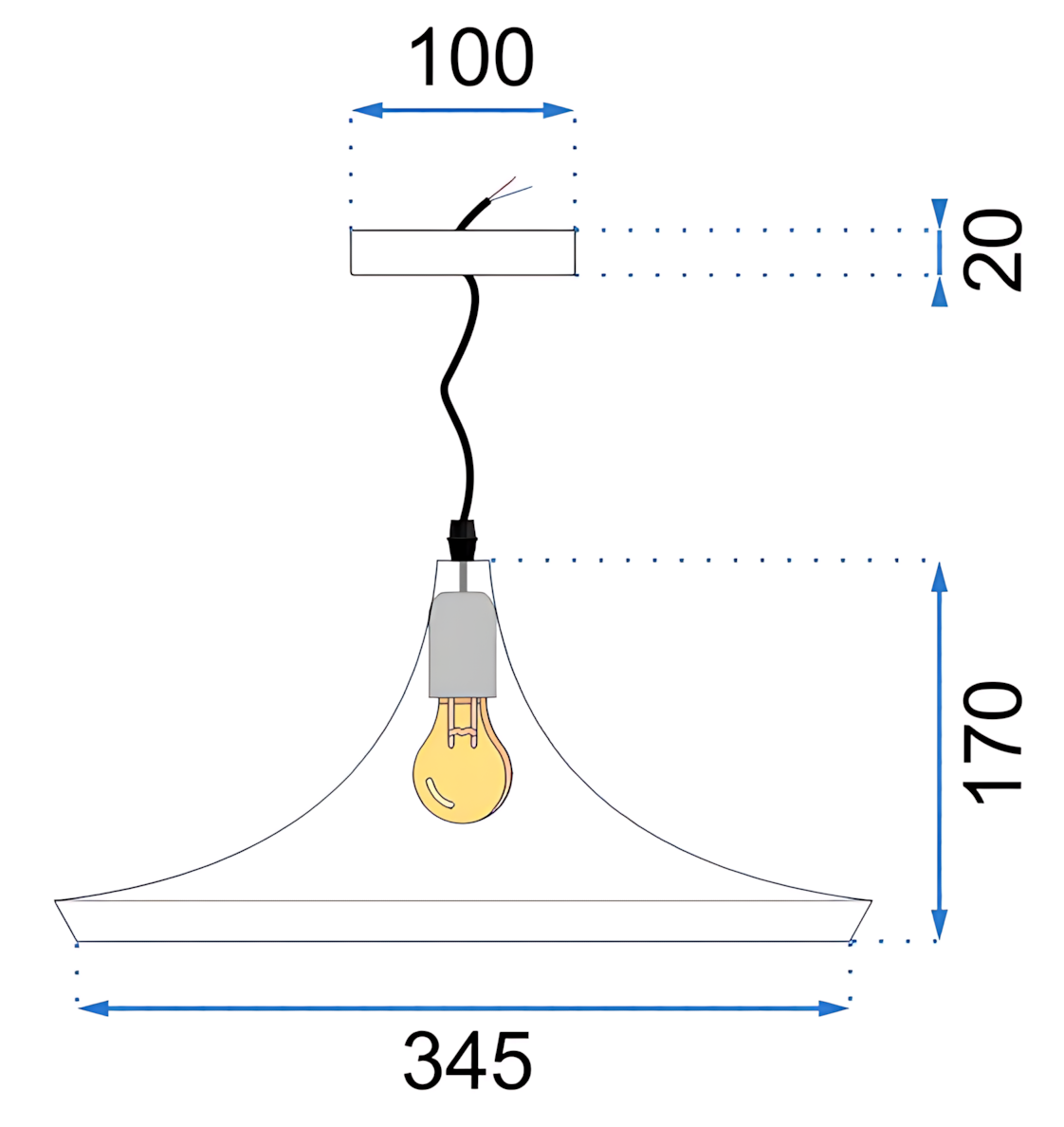 Toolight, závesné stropné svietidlo Costa C 1xE27 APP081-1CP, čierna, OSW-00118