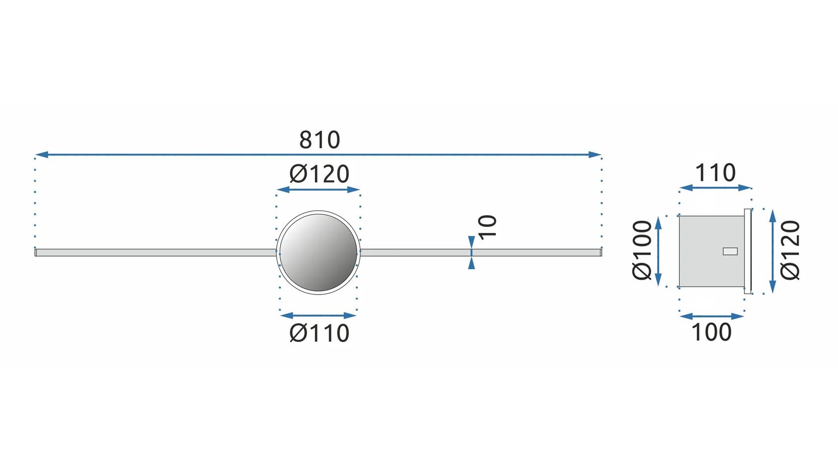 Toolight, LED kúpeľňové svietidlo nad zrkadlo 80cm APP850-1W, čierna, OSW-07883