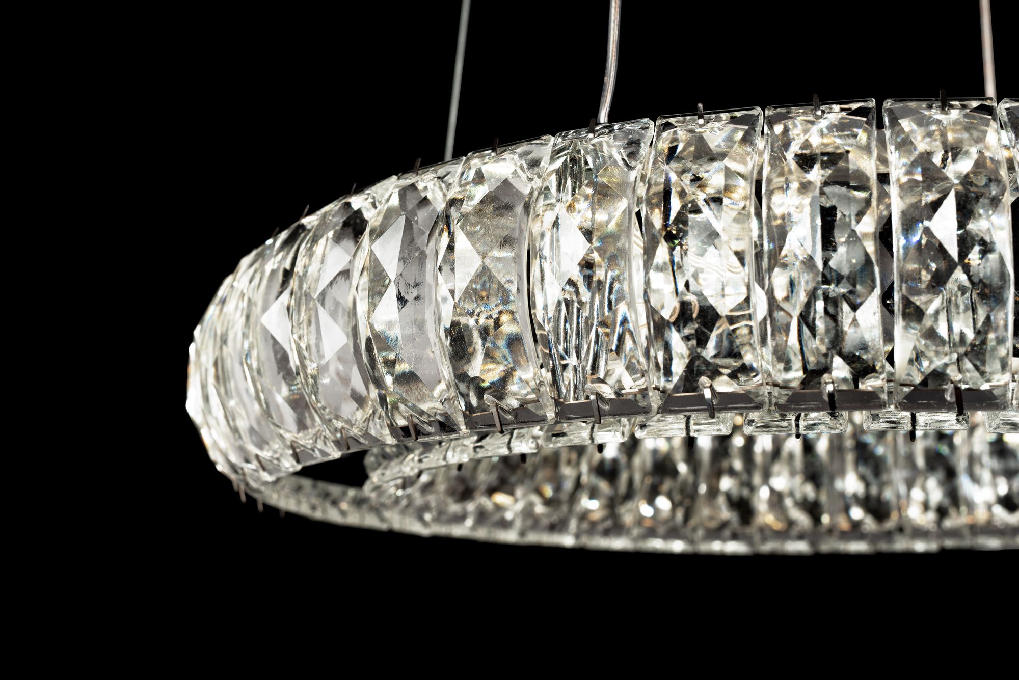 Toolight, Krištáľové LED závesné svietidlo APP1040-CP + diaľkové ovládanie, chrómová, OSW-09473