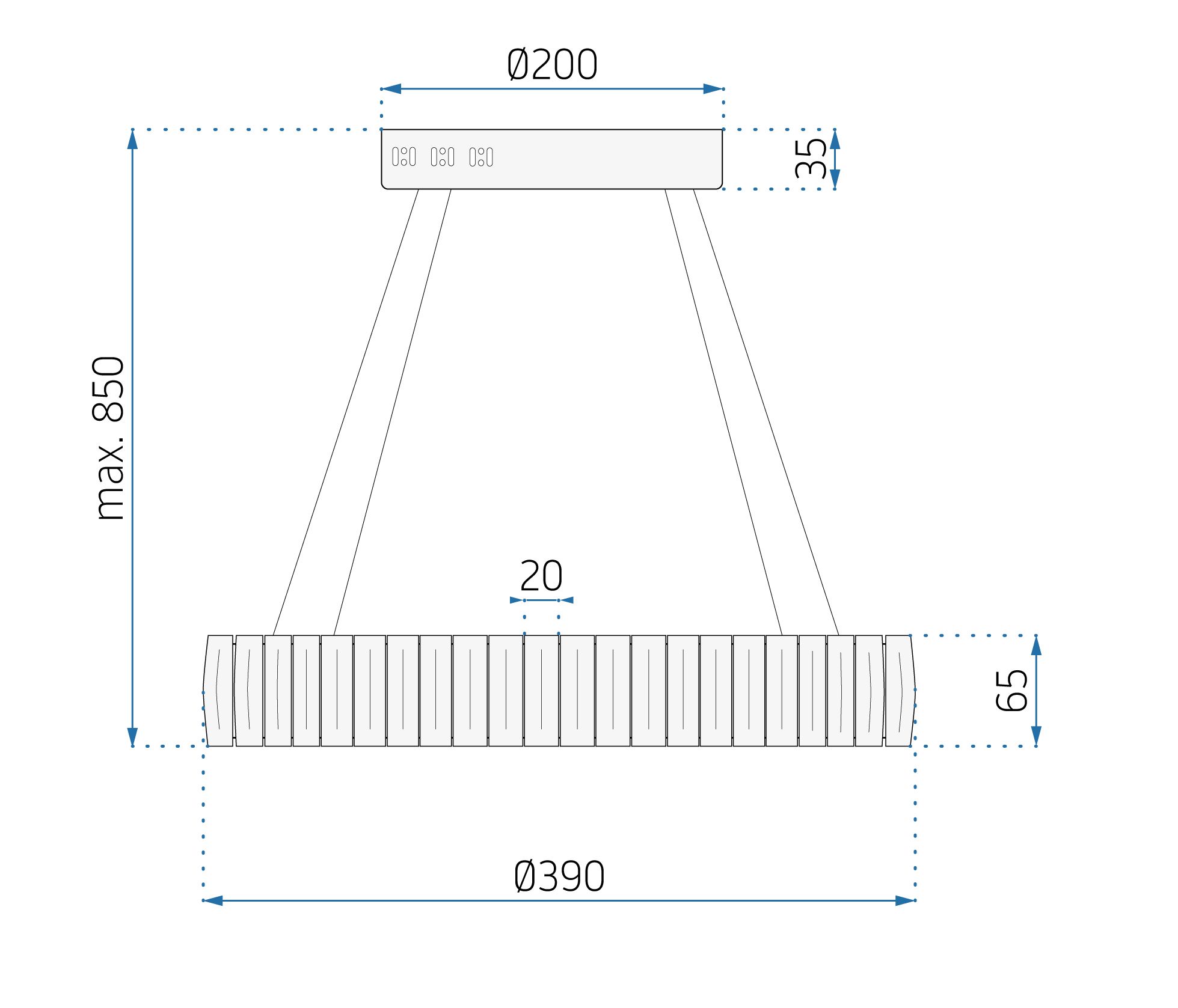 Toolight, Krištáľové LED závesné svietidlo APP1040-CP + diaľkové ovládanie, chrómová, OSW-09473