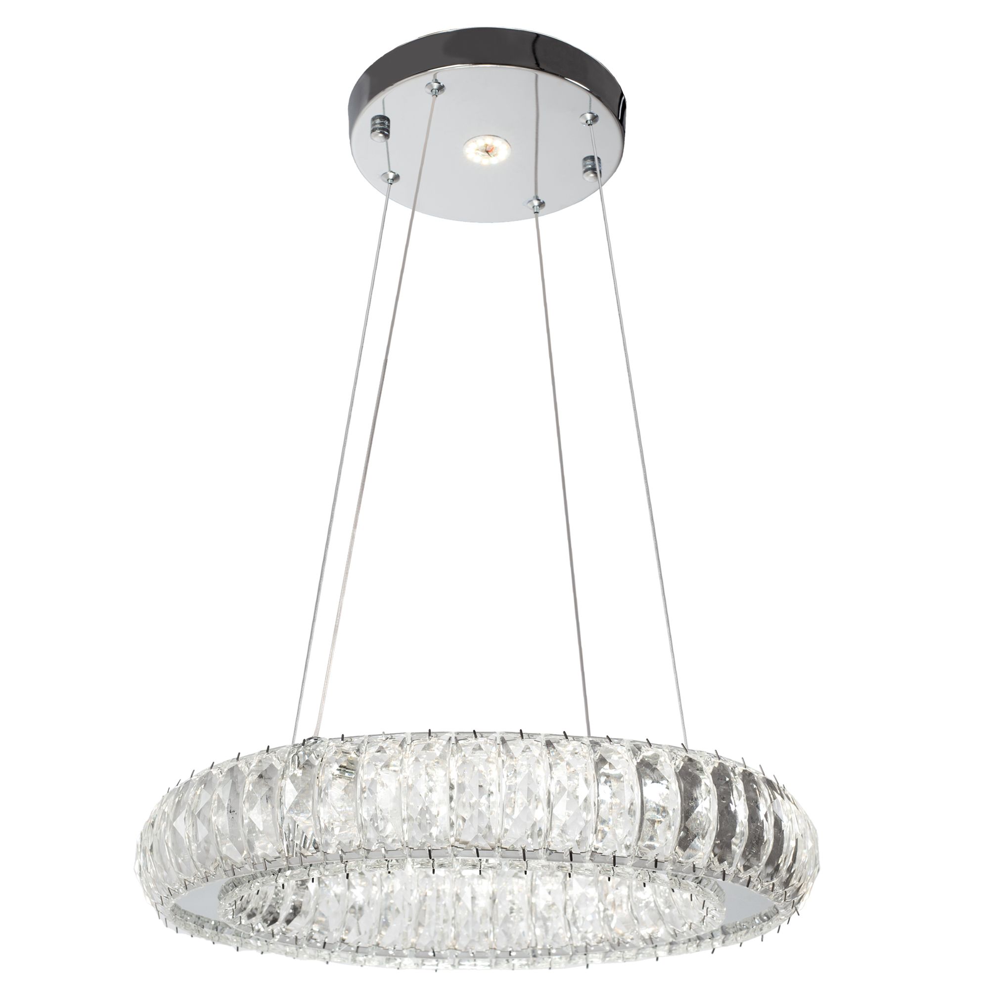 Toolight, Krištáľové LED závesné svietidlo APP1040-CP + diaľkové ovládanie, chrómová, OSW-09473