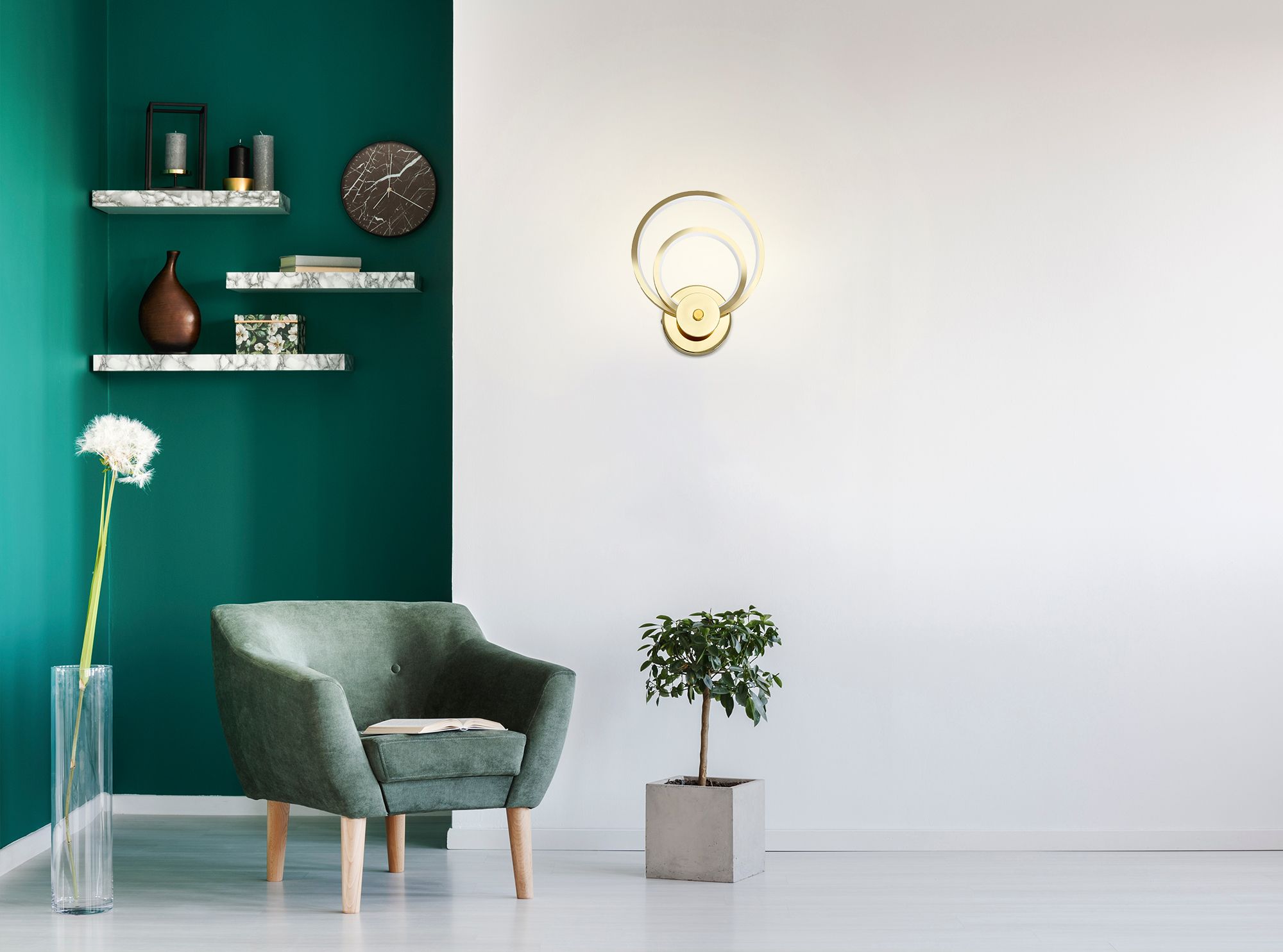 Toolight, LED nástenné svietidlo APP1043-W, zlatá, OSW-06116