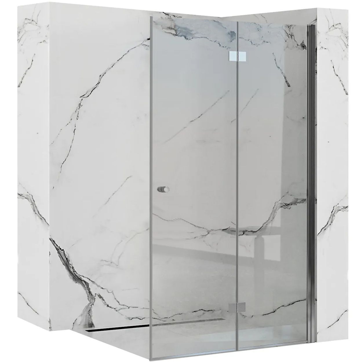 Rea Fold N2, sprchové dvere ku sprchovému kútu Fold 90cm, 6mm číre sklo, chrómový profil, REA-K7442