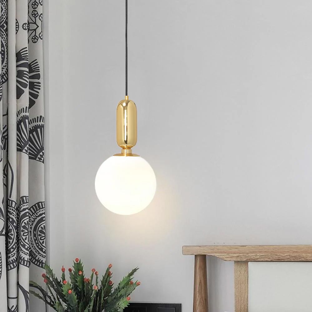 Toolight, Kovová stropná lampa sklenená APP474-1CP, zlatá, OSW-00606