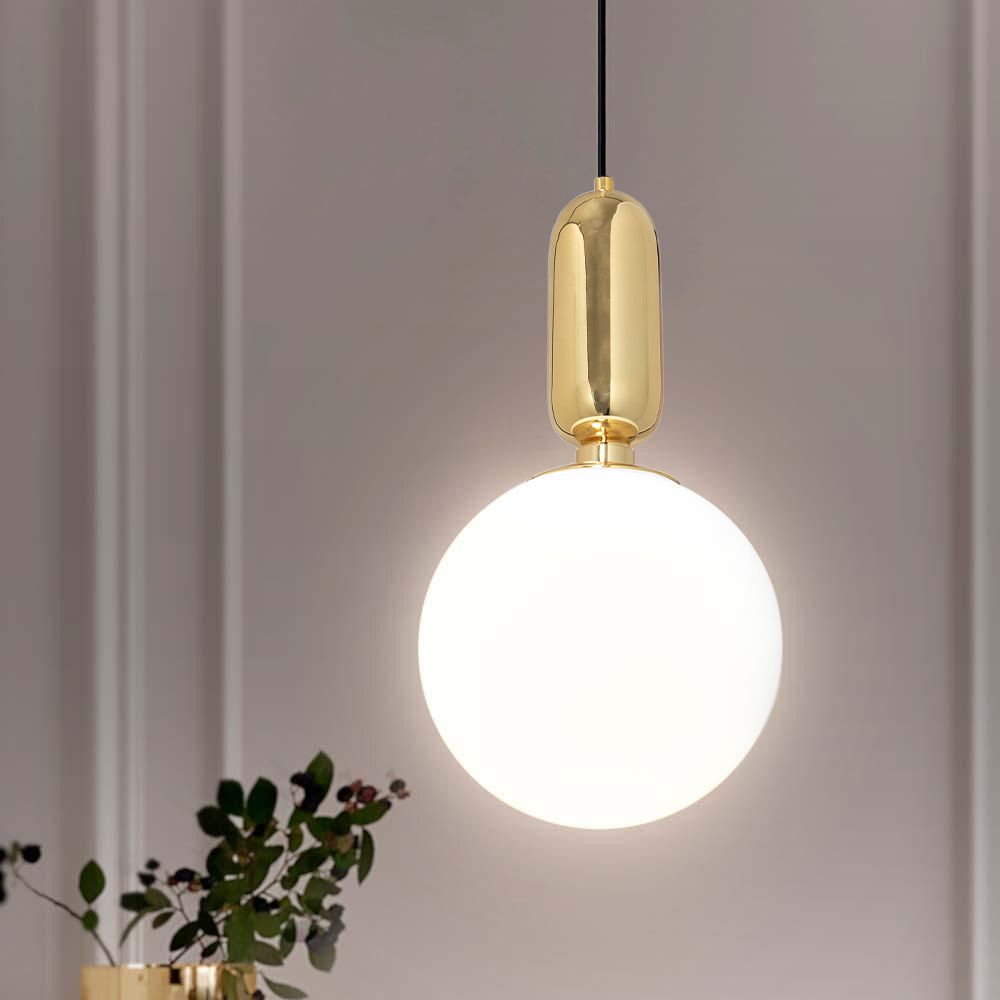 Toolight, Kovová stropná lampa sklenená APP474-1CP, zlatá, OSW-00606
