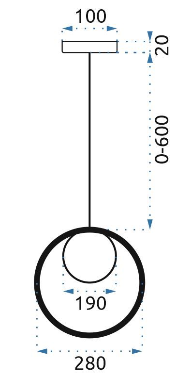 Toolight, Stropná lampa visiaca sklenená guľa 1xE27 APP430-1CP, zlatá-biela, OSW-01560