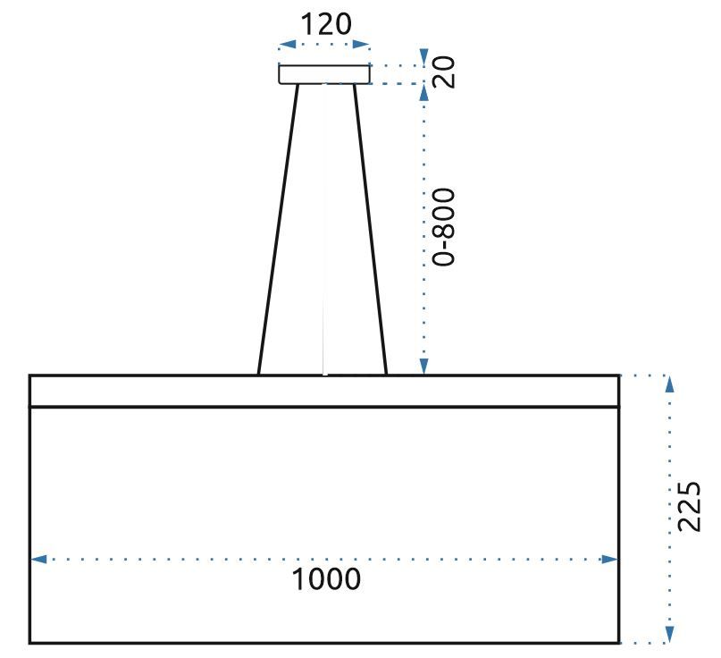Toolight, LED závesné svietidlo APP891-CP 2x38W, chrómová, OSW-05041