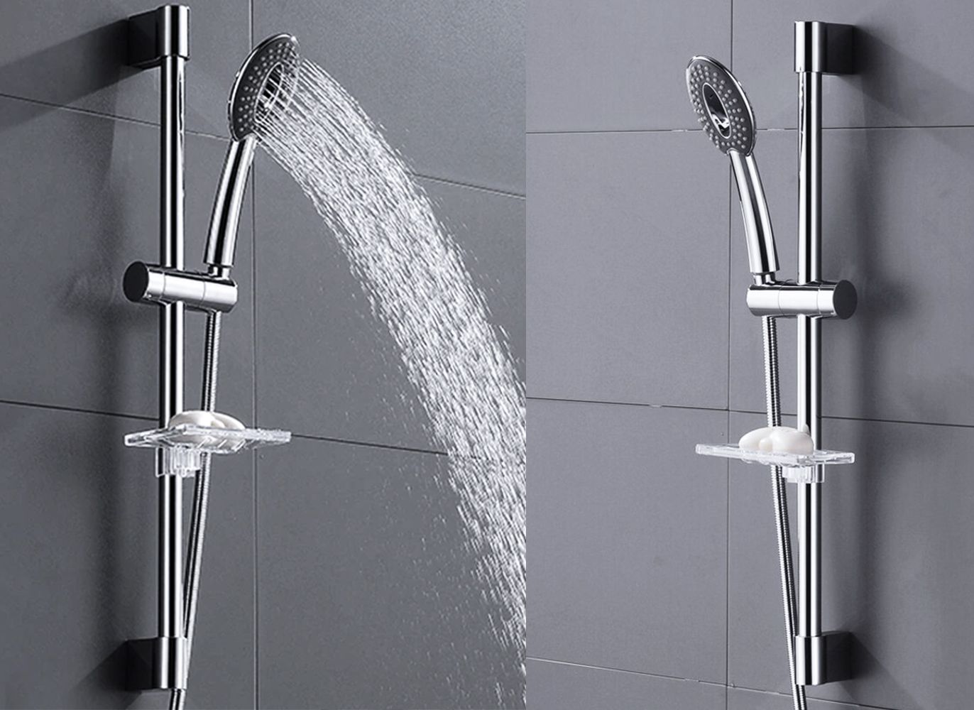 Rea príslušenstvo, sprchový stĺp s držiakom ručnej sprchy 70cm, chrómová, REA-P5982