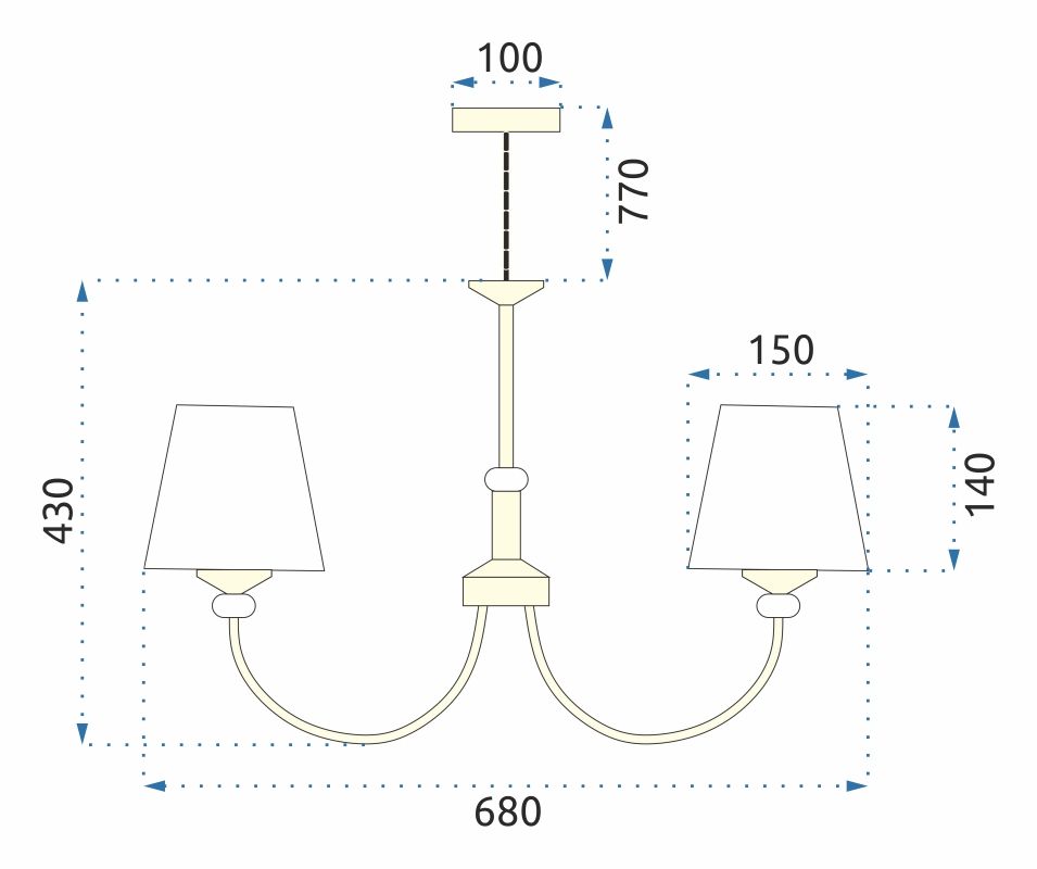 Toolight, stropná lampa 5xE14 APP1014-5CP, béžová, OSW-05557