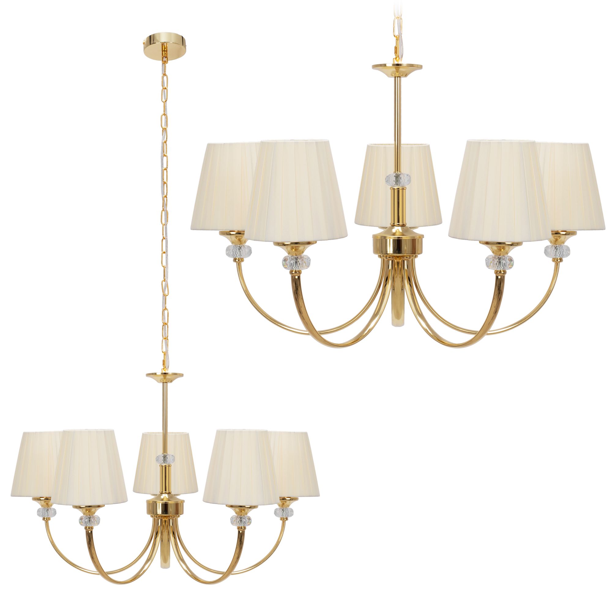 Toolight, stropná lampa 5xE14 APP1014-5CP, béžová, OSW-05557