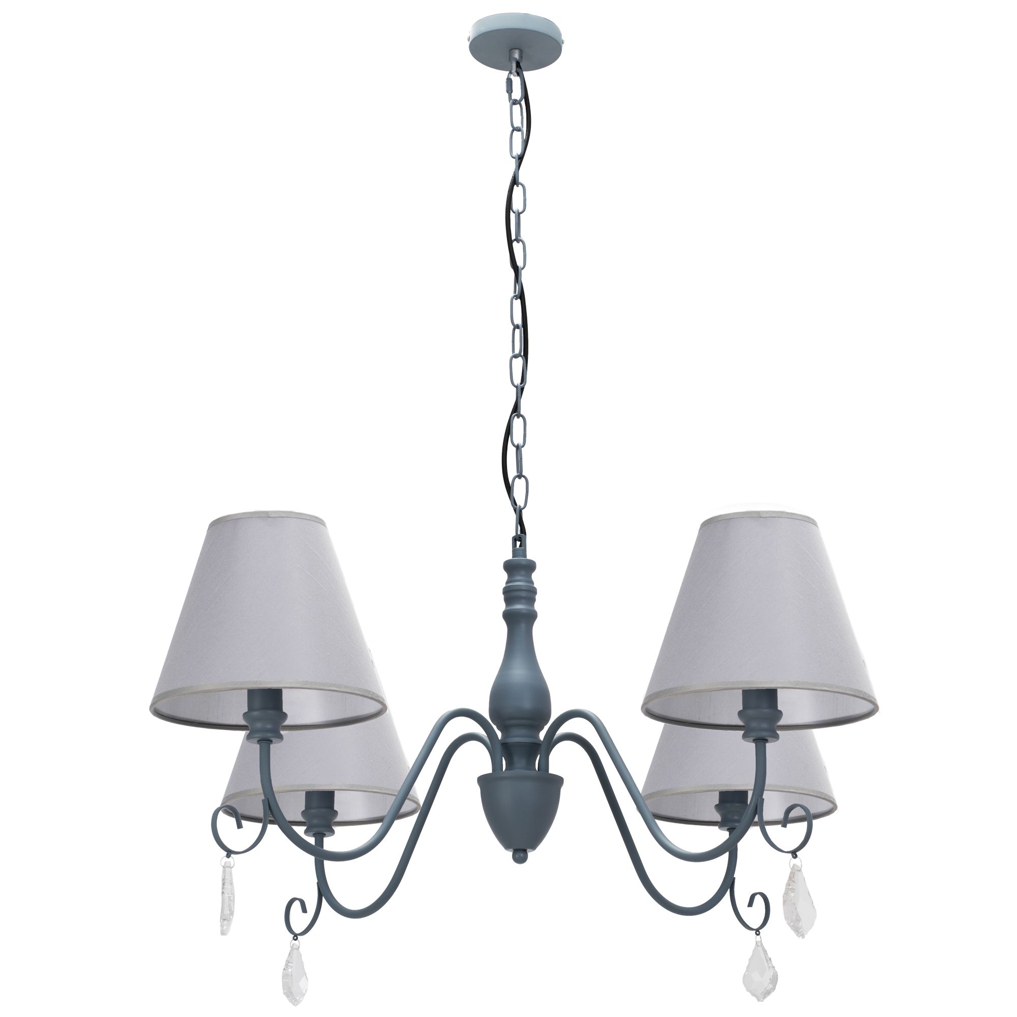 Toolight, závesná Vintage lampa 4xE14 APP991-4CP, šedá-strieborná, OSW-05555