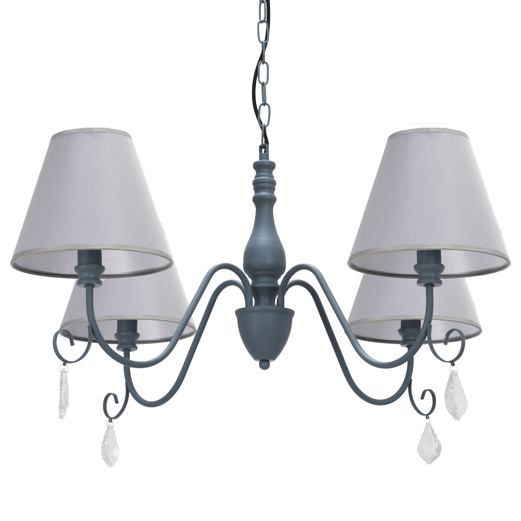 Toolight, závesná Vintage lampa 4xE14 APP991-4CP, šedá-strieborná, OSW-05555