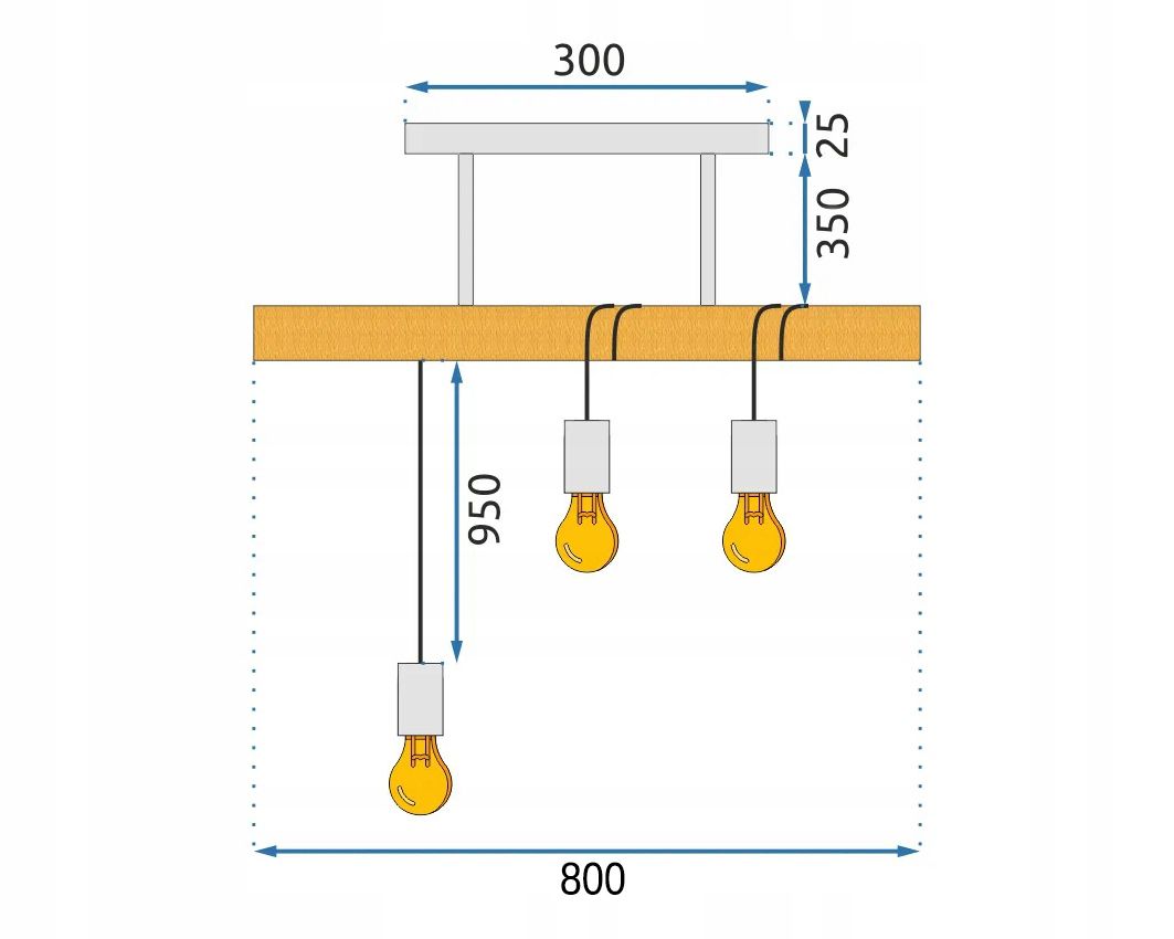 Toolight, závesné moderné svietidlo 3xE27 APP973-3CP LINE, čierna-hnedá, OSW-03242