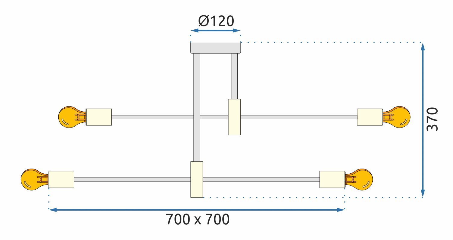 Toolight, moderné stropné svietidlo 8xE27 APP733-8C, čierna-zlatá,