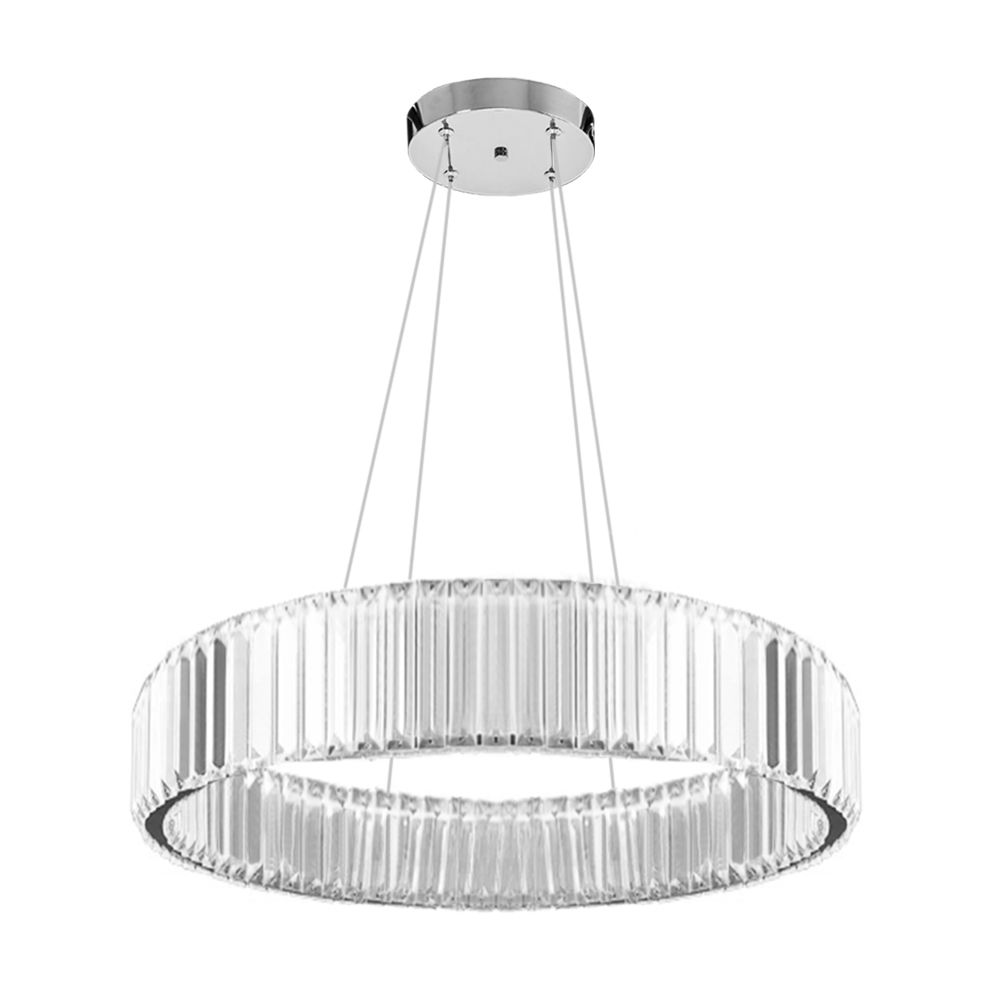 Toolight, LED krištáľová závesná lampa APP982-CP, strieborná, OSW-03641