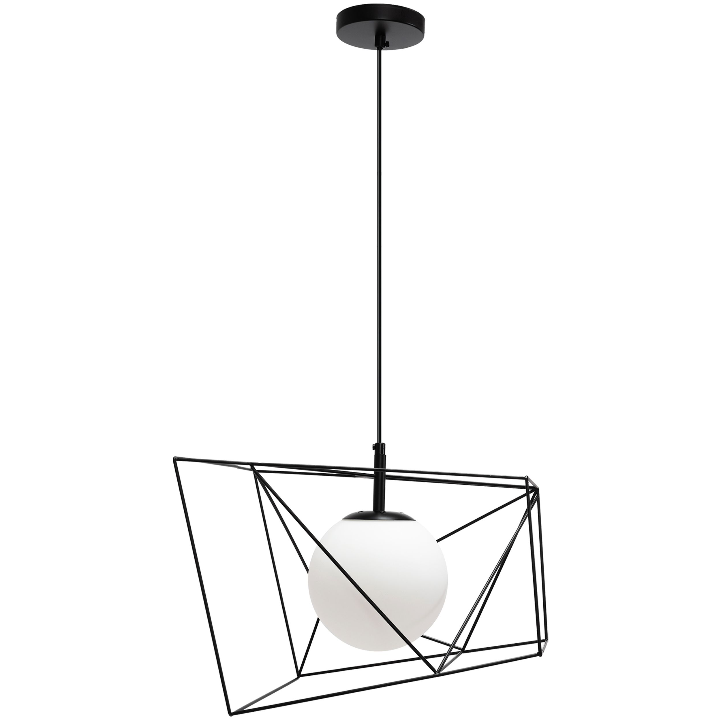 Toolight, závesná stropná lampa 1xE27 APP1022-1CP, čierna-biela, OSW-06112