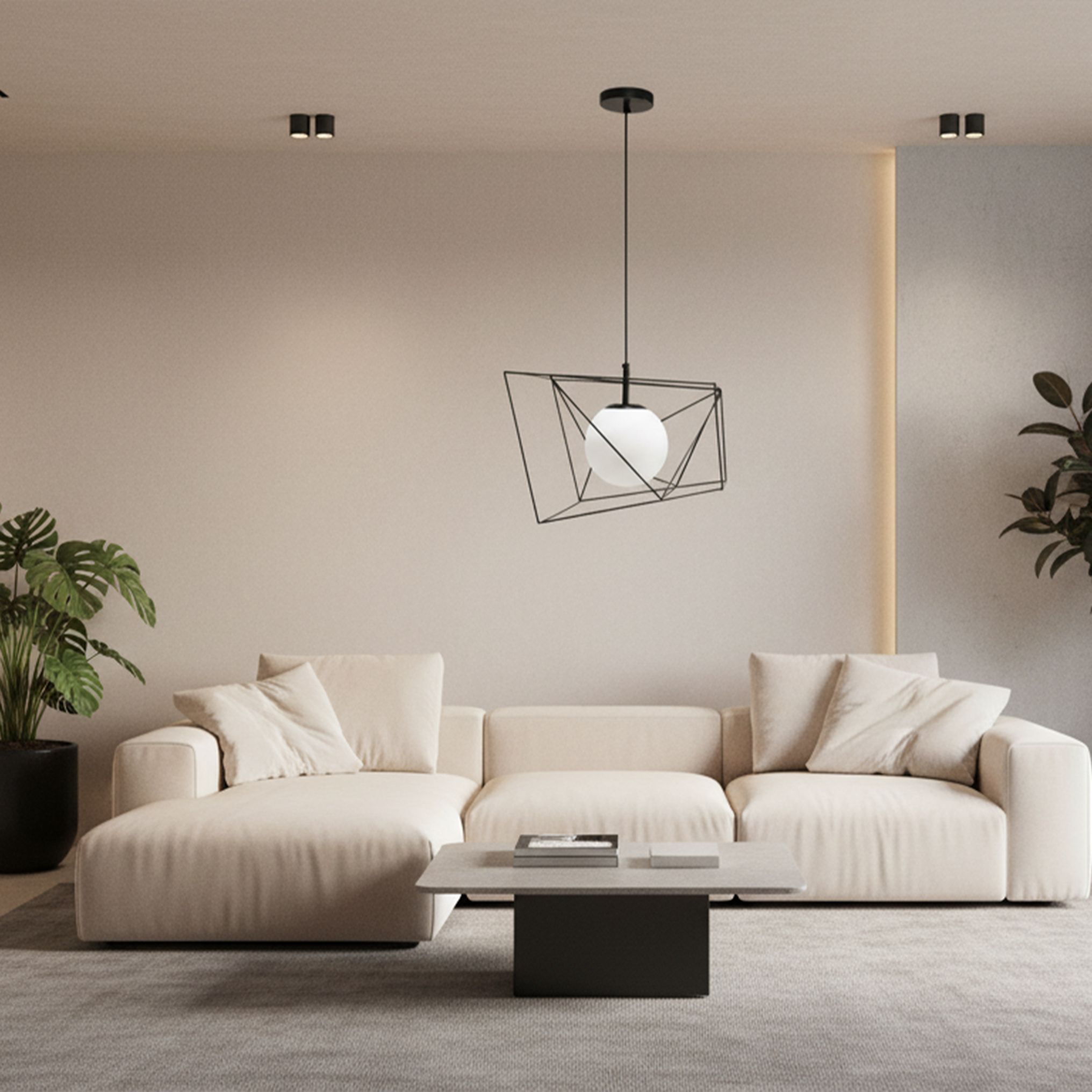 Toolight, závesná stropná lampa 1xE27 APP1022-1CP, čierna-biela, OSW-06112