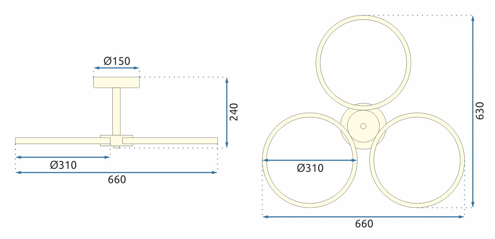 Toolight, LED stropné svietidlo + diaľkové ovládanie APP993-C, zlatá, OSW-08149