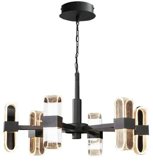 Toolight, LED závesné stropné svietidlo 6x20W APP770-6C + diaľkový ovládač, čierna, OSW-05021