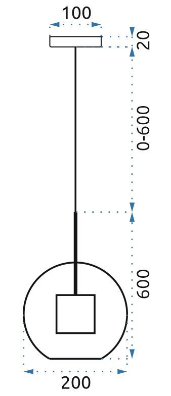 Toolight, sklenená závesná lampa 1xE27 APP554-1CP 20cm, zlatá, OSW-00075