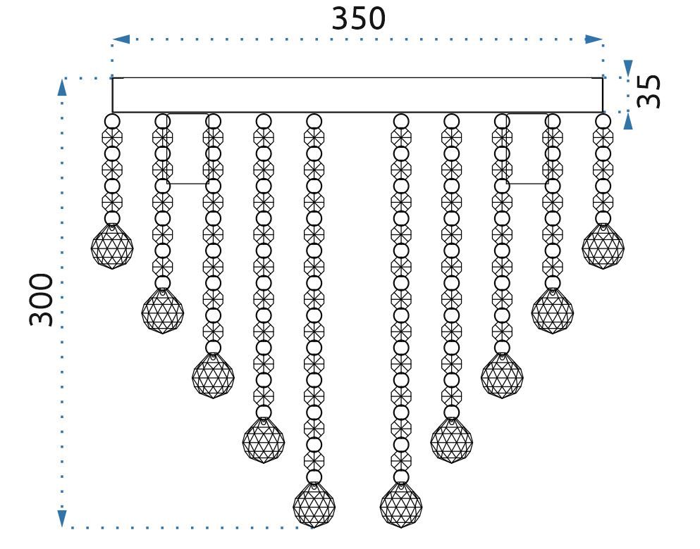 Toolight, Krištáľová stropná lampa APP514-5C 5xE14, chrómová, OSW-00071