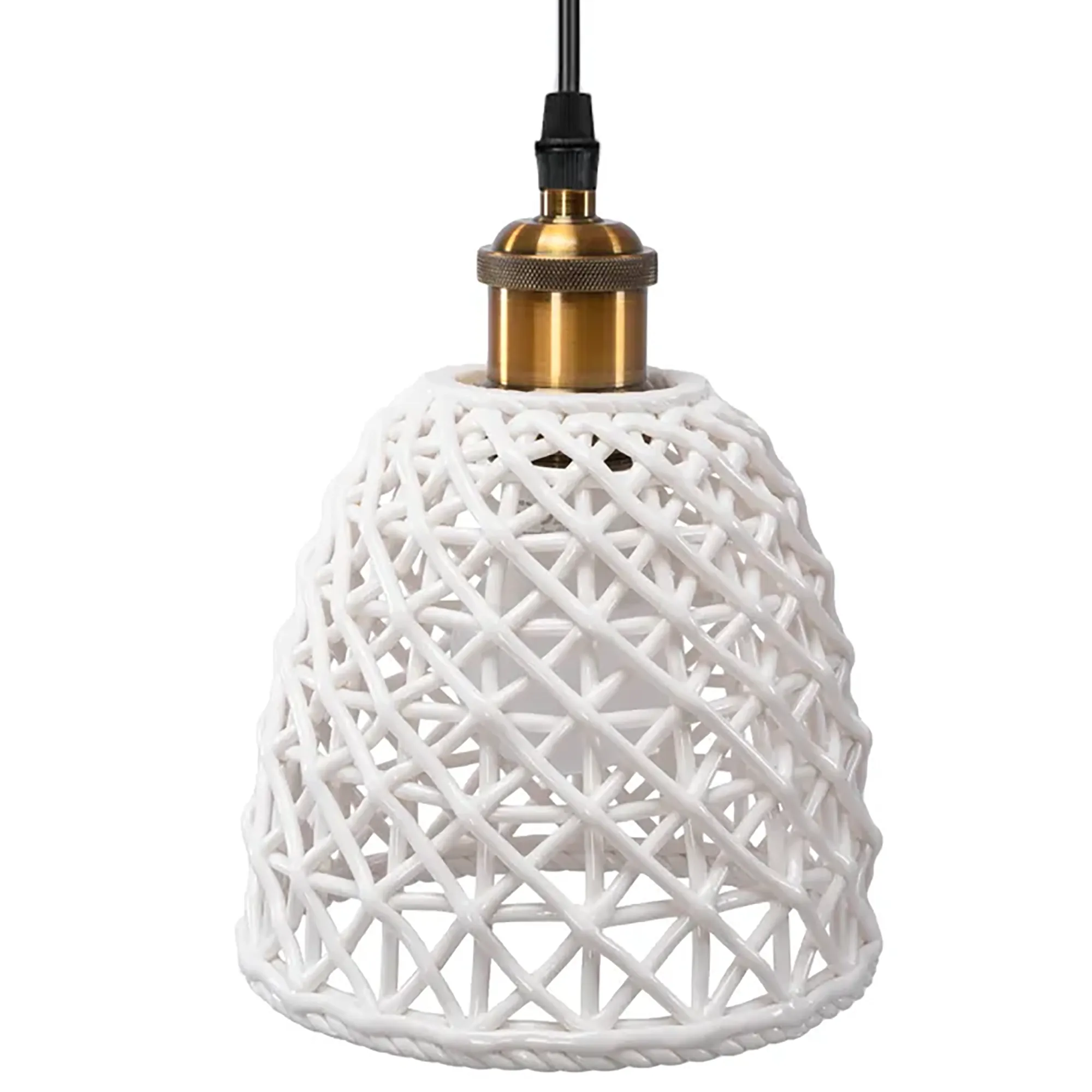 Toolight, keramická závesná lampa 1xE27 APP1007-1CP, biela, OSW-07534