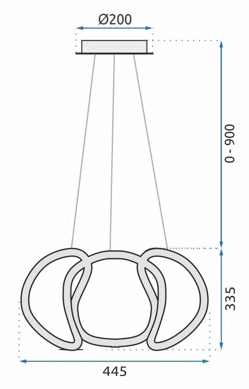 Toolight, LED závesné svietidlo + diaľkový ovládač 60W APP386-CP, zlatá, OSW-06902