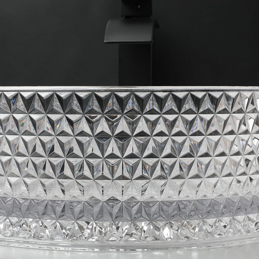 Rea Cristal, sklenené umývadlo na dosku 36x36 cm, číra, REA-U9670