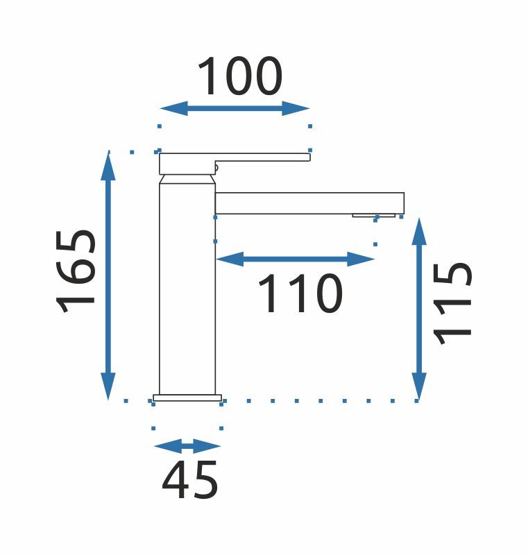 Rea Verso, umývadlová batéria h-165, zlatá matná, REA-B6555