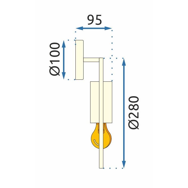 Toolight, nástenné svietidlo APP922-1W, zlatá, OSW-09563