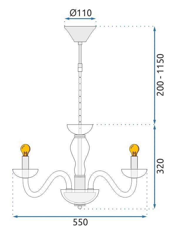 Toolight, stropná lampa na zavesenie 6xE14 APP1081-6CP, ružové zlato, OSW-00681