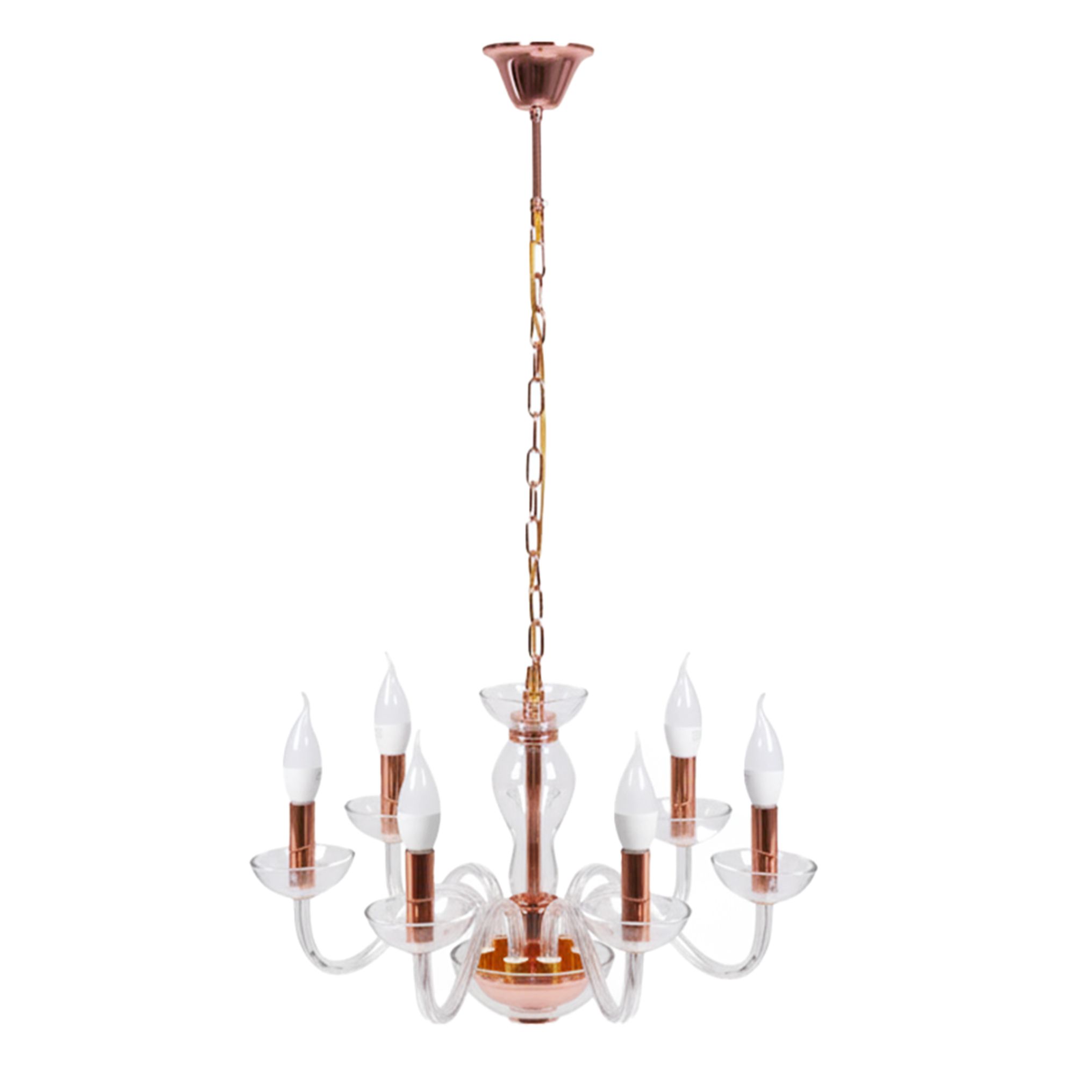 Toolight, stropná lampa na zavesenie 6xE14 APP1081-6CP, ružové zlato, OSW-00681