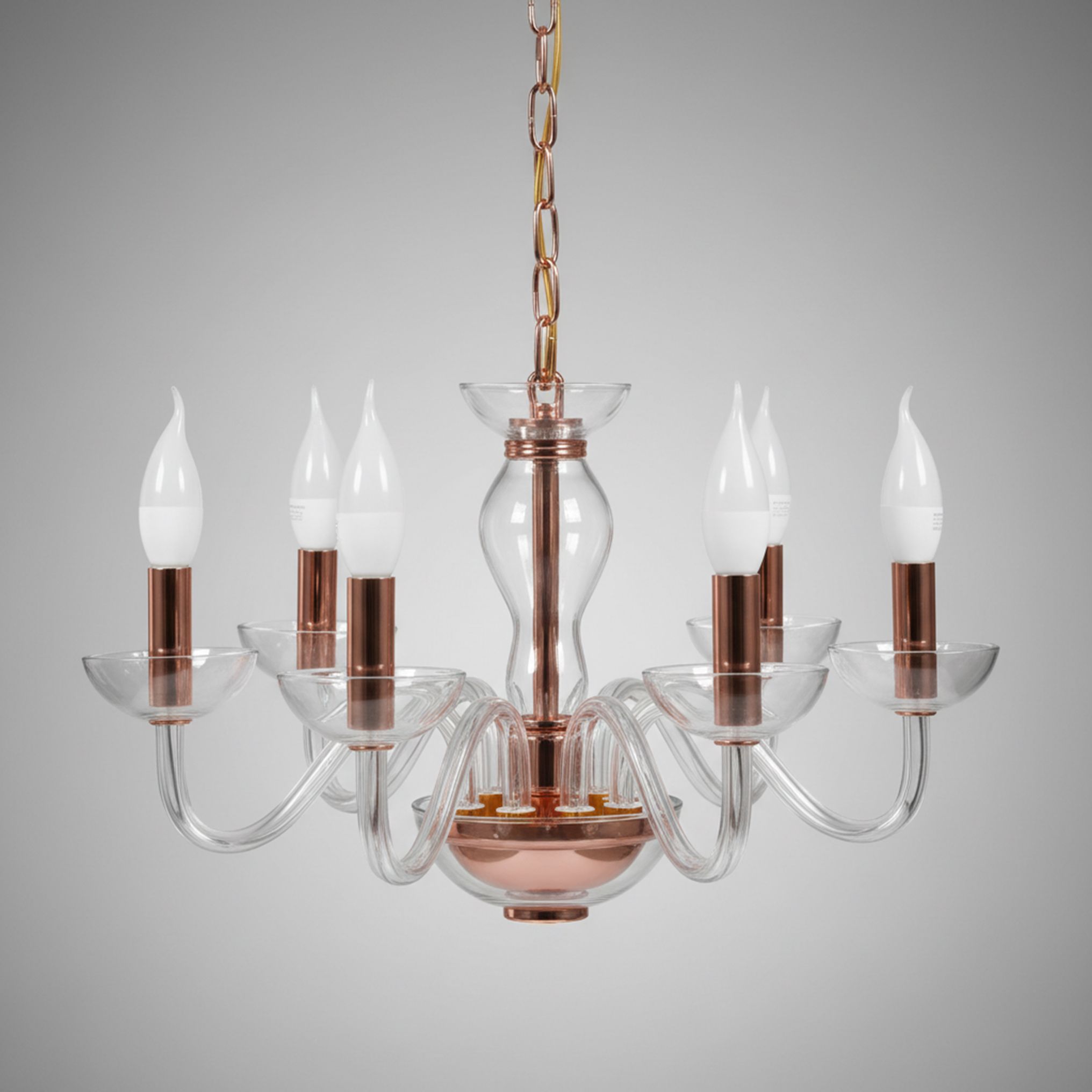 Toolight, stropná lampa na zavesenie 6xE14 APP1081-6CP, ružové zlato, OSW-00681