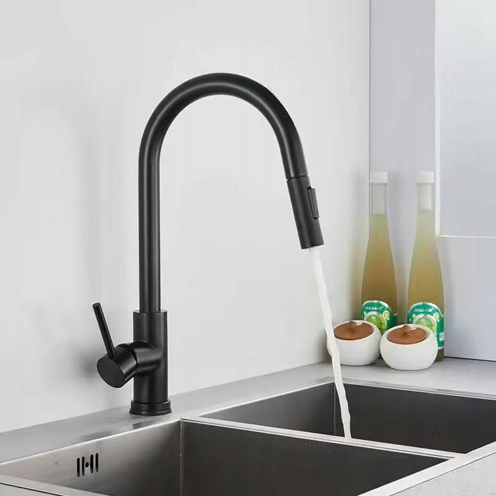 Rea Fresh, drezová batéria s výsuvnou výlevkou, čierna matná, REA-B9147