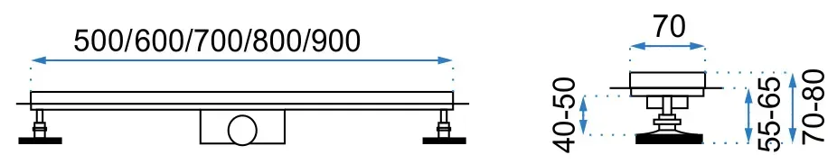 Rea PRO Black Matt, lineárny odtokový žľab 90cm, vzor Greek, čierna matná, REA-G8026