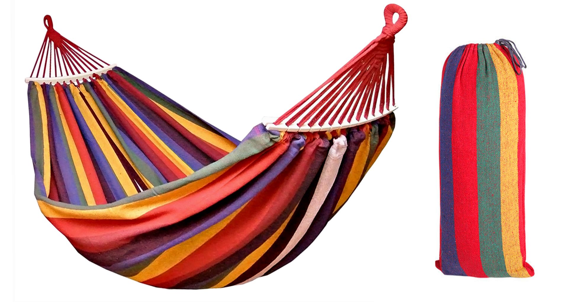 Bluegarden, závesná hojdacia sieť s drevenou oporou pre 1 osobu 90x200cm Hammock 400257, žltá, OGR-09033