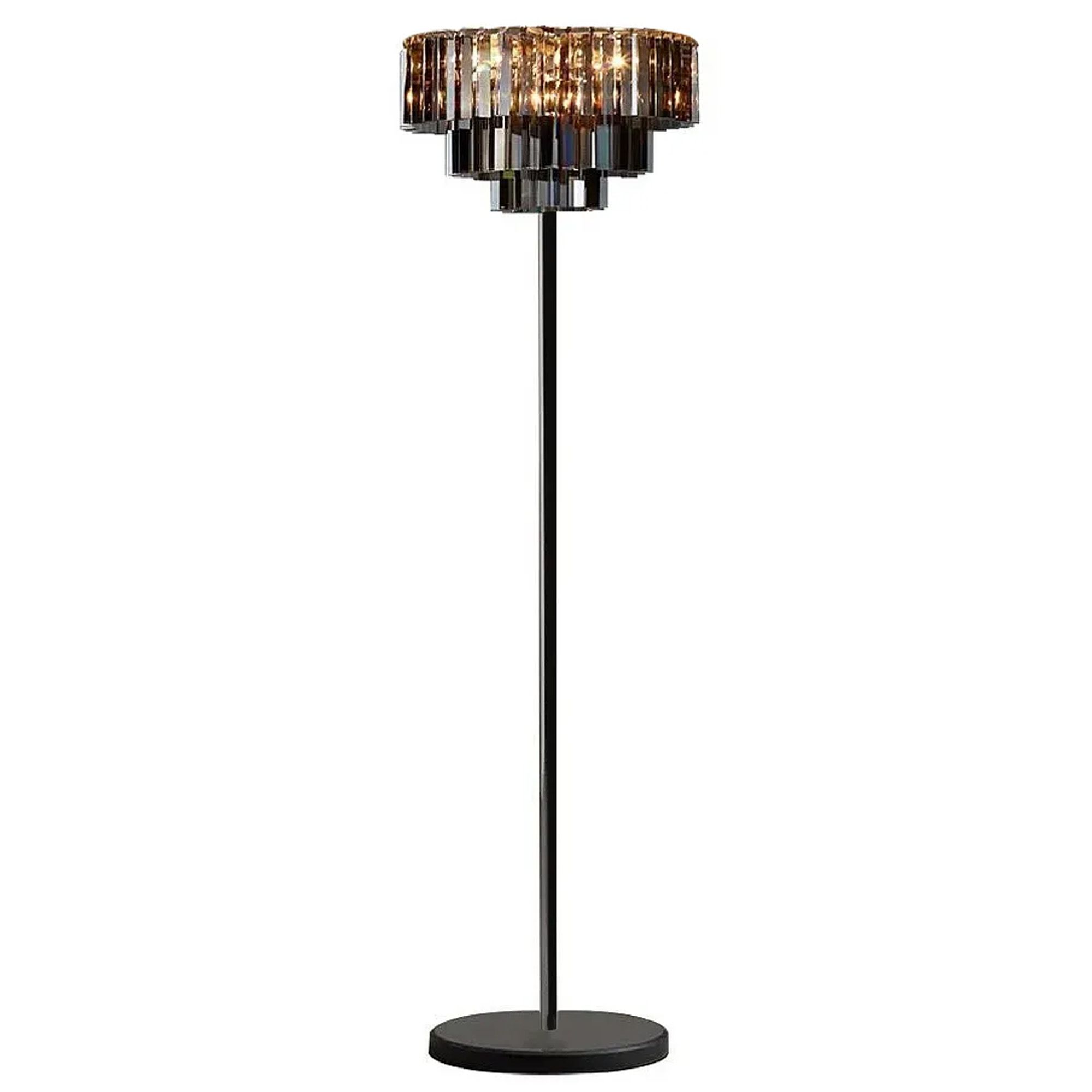 Toolight, podlahová krištáľová lampa 3xE14 APP925-3F, čierna, OSW-01042