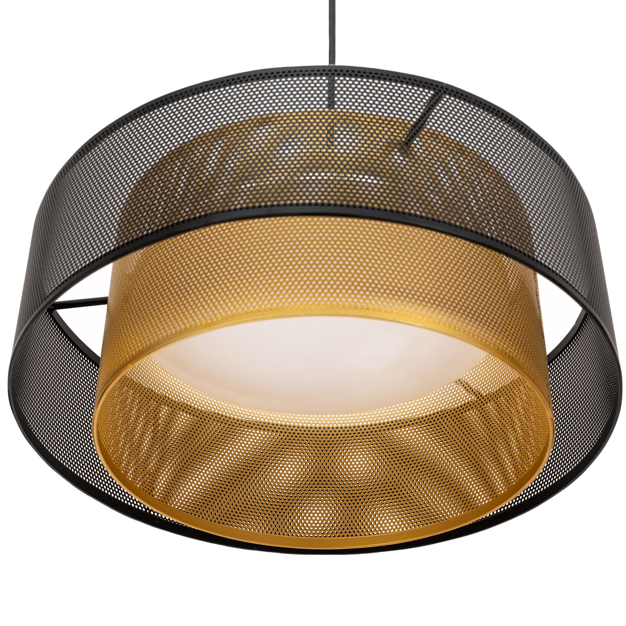 Toolight, LED závesné stropné svietidlo 40cm APP1000-CP, čierna-zlatá, OSW-07551