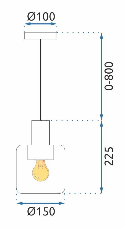 Toolight, závesné stropné svietidlo 1xE27 APP1011-1CP, oranžová, OSW-09480