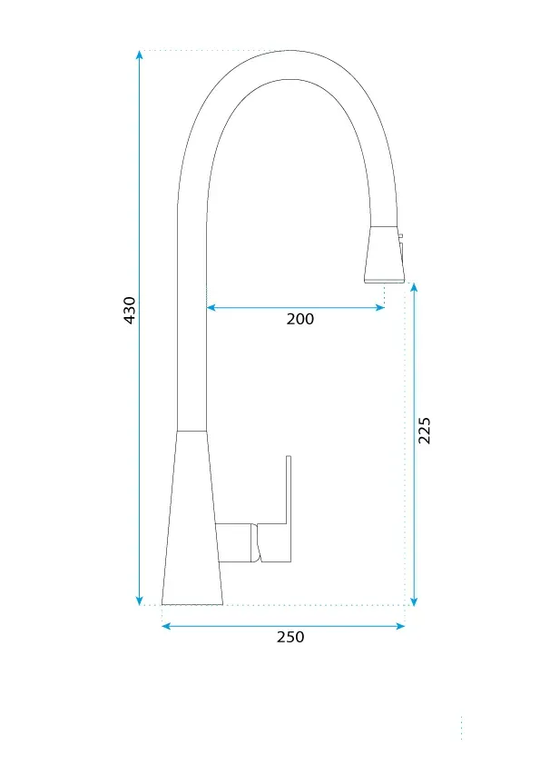 Rea Mild, stojanková kuchynská batéria h-430, zlatá matná, REA-B4803