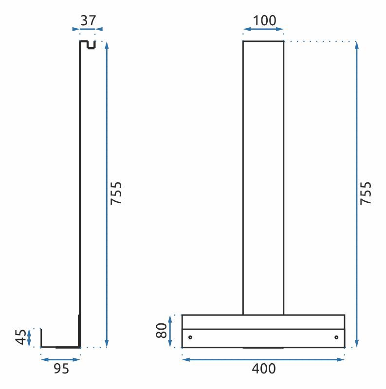 Rea Tori, kúpeľňová závesná polička 40x9,5x75,5 cm, čierna matná, REA-85000