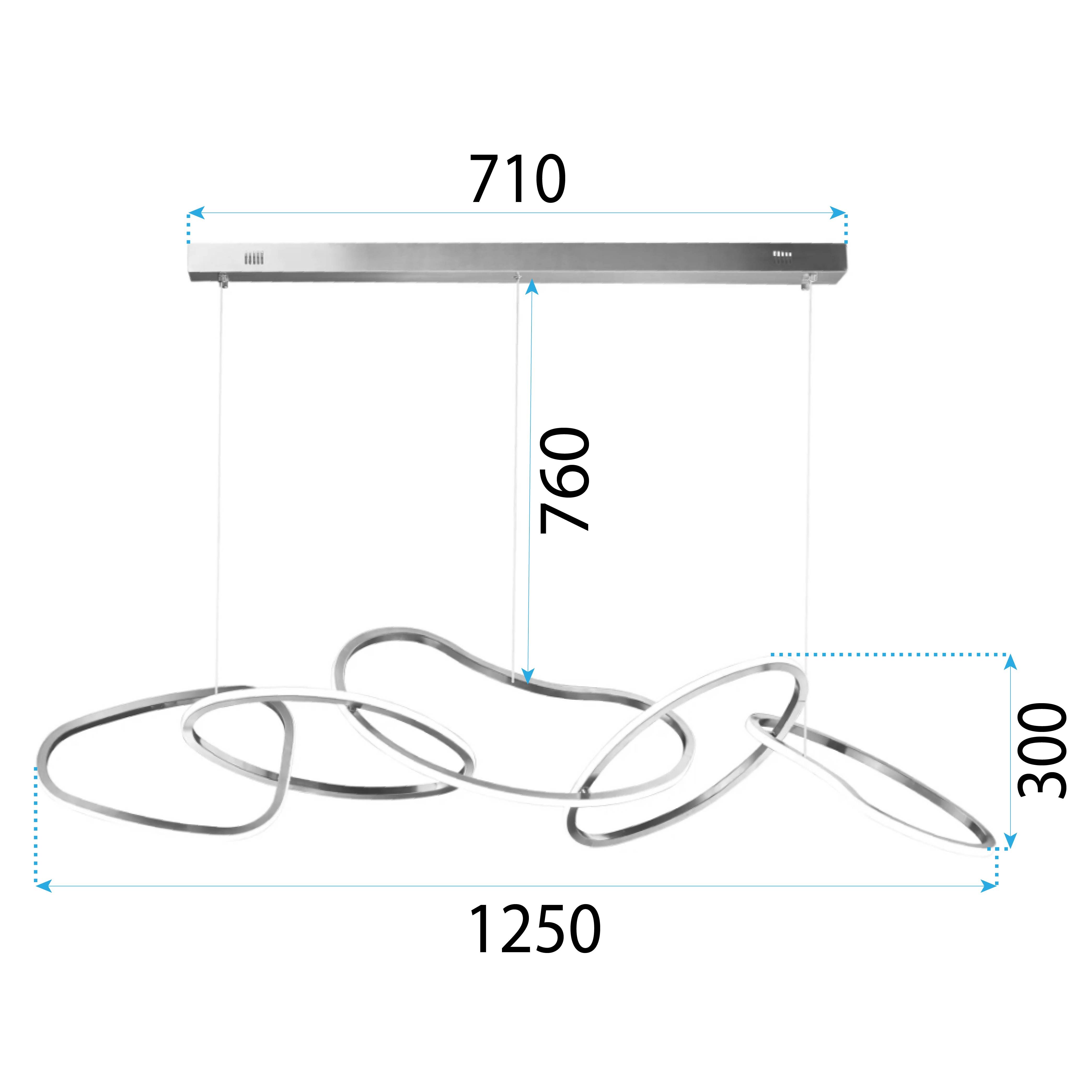 Toolight, LED stropné svietidlo 60W APP1054-CP, zlatá, OSW-08882