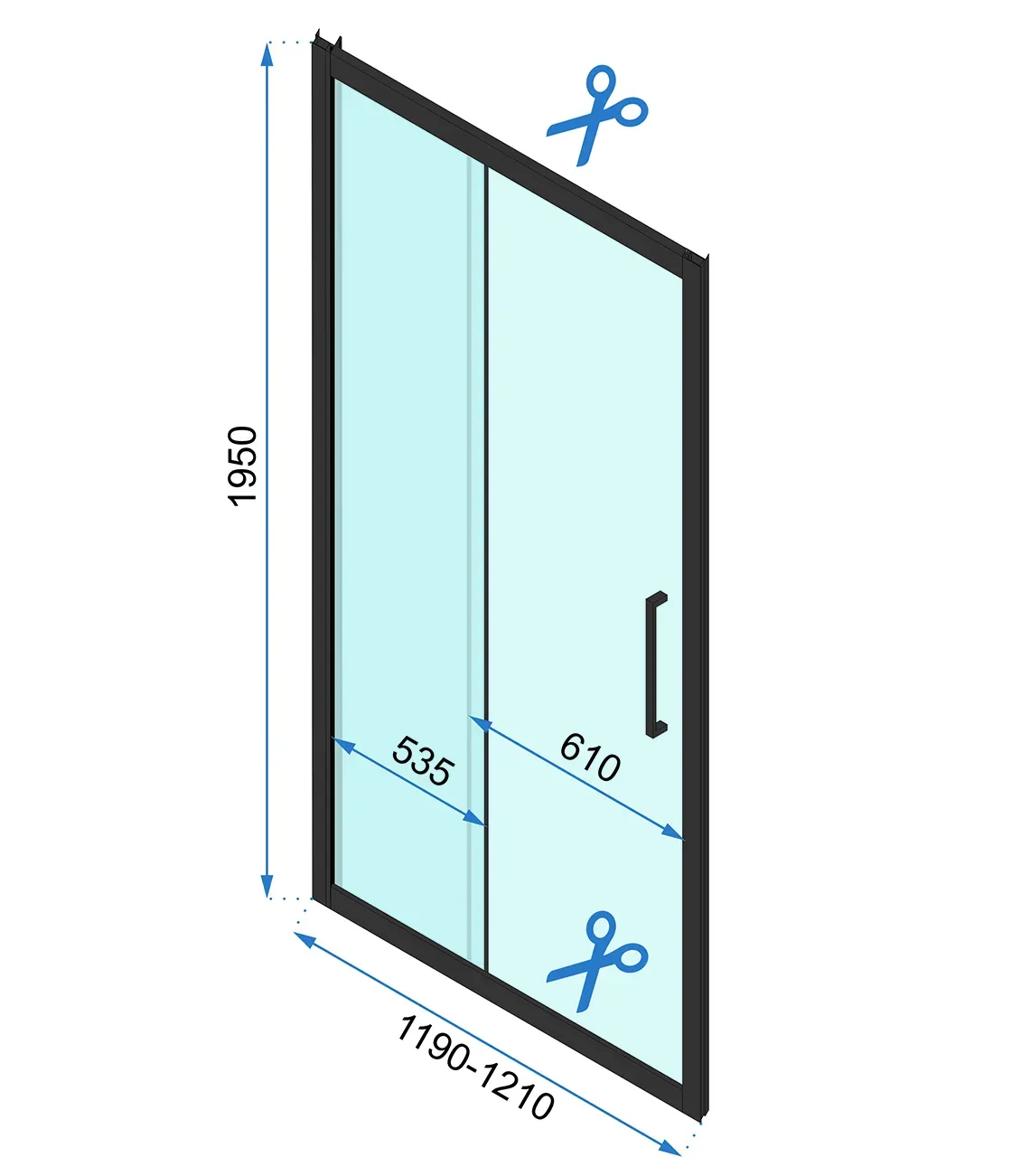 Rea Rapid Slide, posuvné sprchové dvere 1200 x 1950 mm, 6mm číre sklo, chrómový profil, REA-K5602