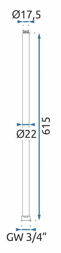 Rea, predĺženie pre vaňovú/sprchovú súpravu 60cm, chrómová, REA-K6654