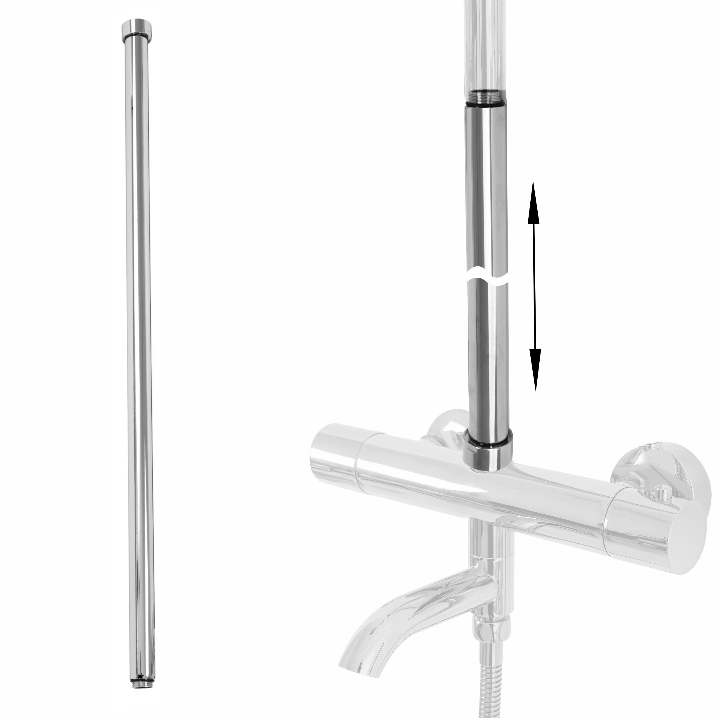 Rea, predĺženie pre vaňovú/sprchovú súpravu 60cm, chrómová, REA-K6654