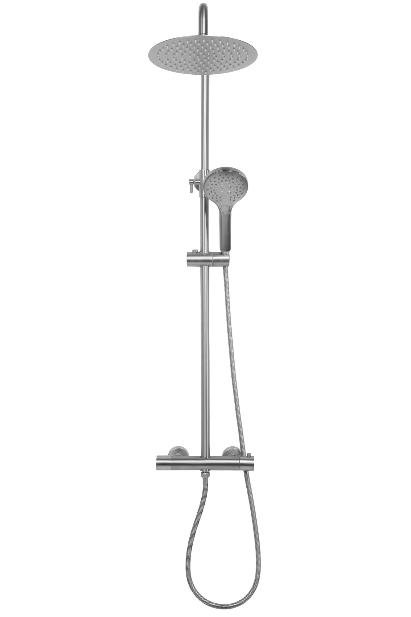Rea Vincent, sprchový set s termostatickou batériou a dažďovou hlavicou 25cm, nikel matný, REA-P6603