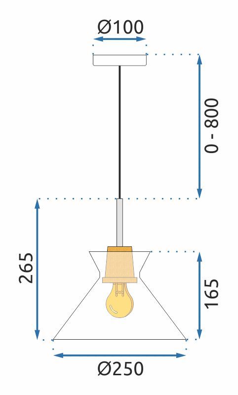 Toolight, závesné svietidlo 1xE27 APP1183-1CP B, OSW-14026